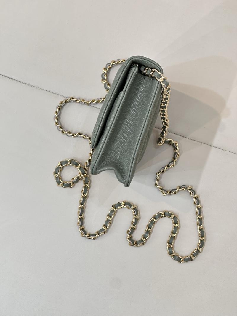 Chanel WOC Chain Wallet Green AP0250