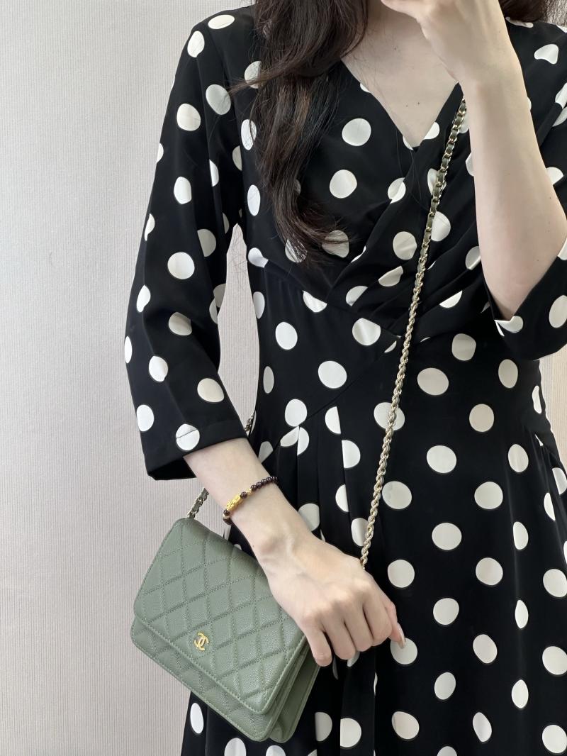 Chanel WOC Chain Wallet Green AP0250