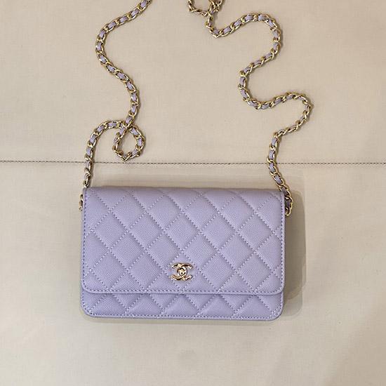 Chanel WOC Chain Wallet Purple AP4241