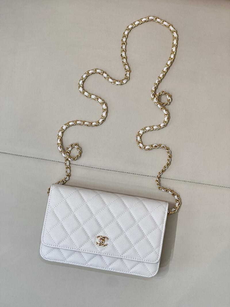 Chanel WOC Chain Wallet White AP4241