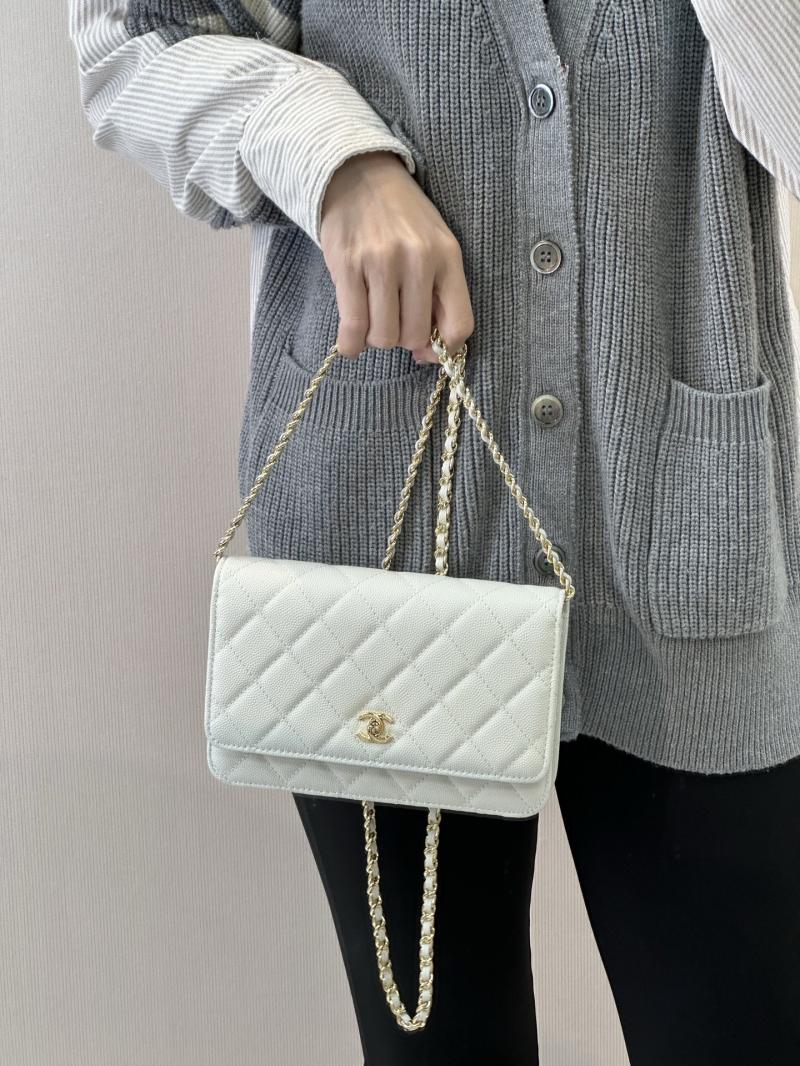 Chanel WOC Chain Wallet White AP4241