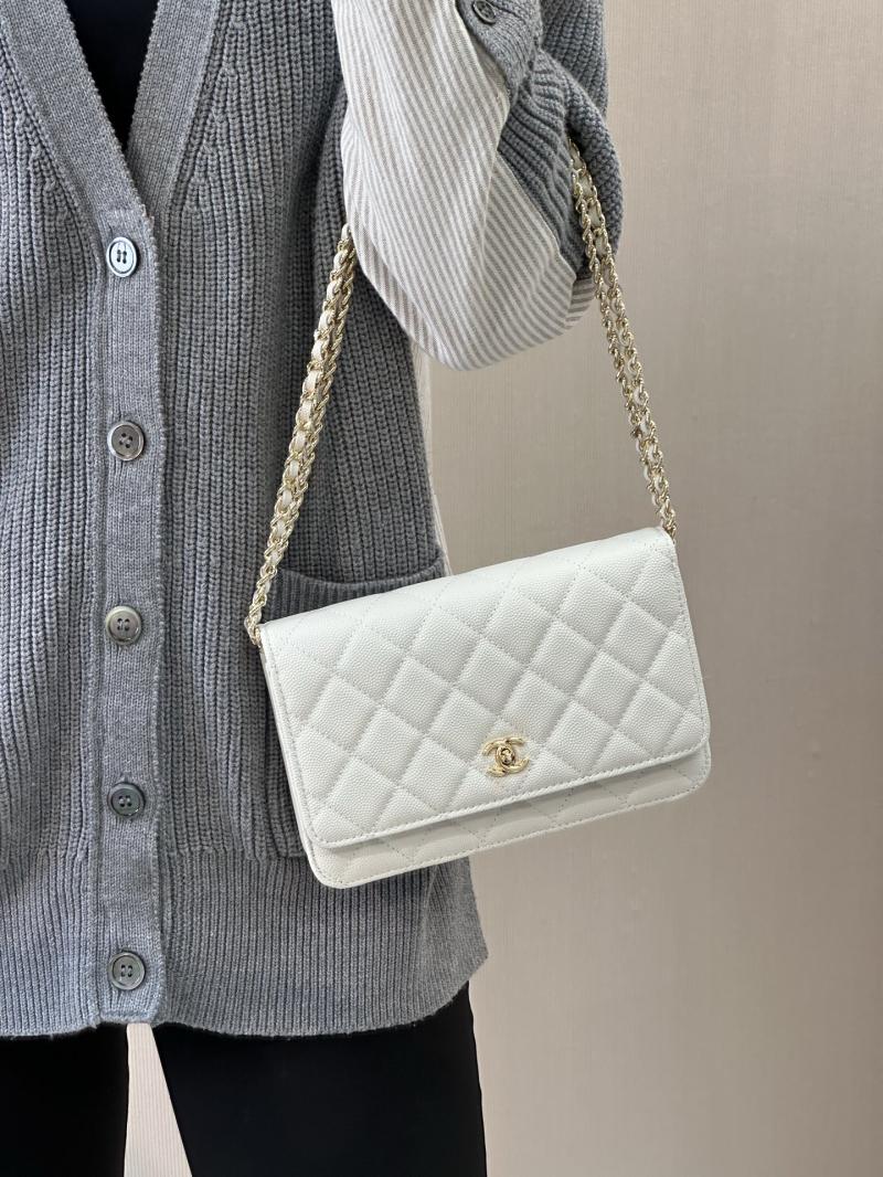 Chanel WOC Chain Wallet White AP4241