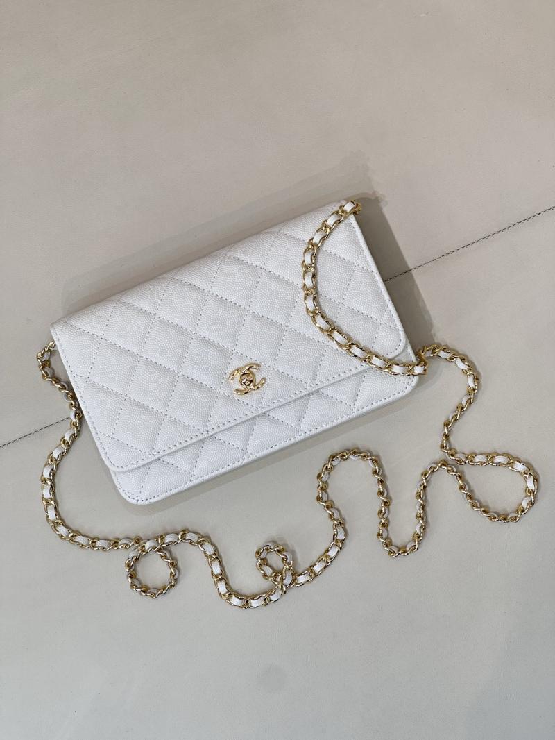 Chanel WOC Chain Wallet White AP4241