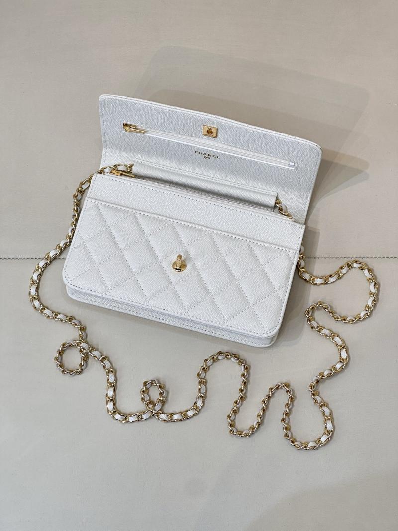 Chanel WOC Chain Wallet White AP4241