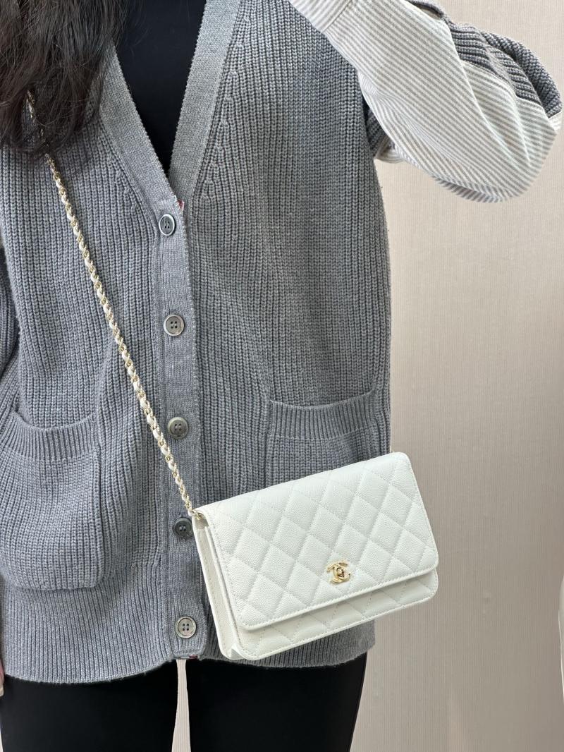 Chanel WOC Chain Wallet White AP4241