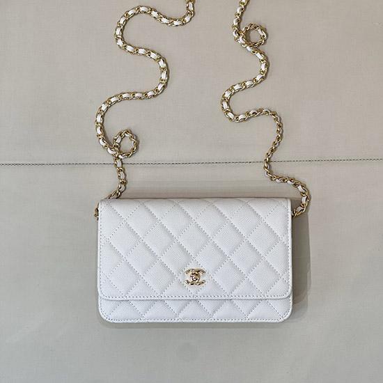 Chanel WOC Chain Wallet White AP4241