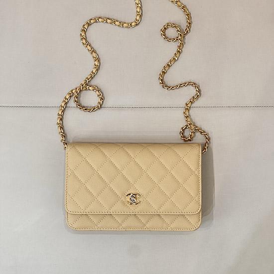 Chanel WOC Chain Wallet Yellow AP4241