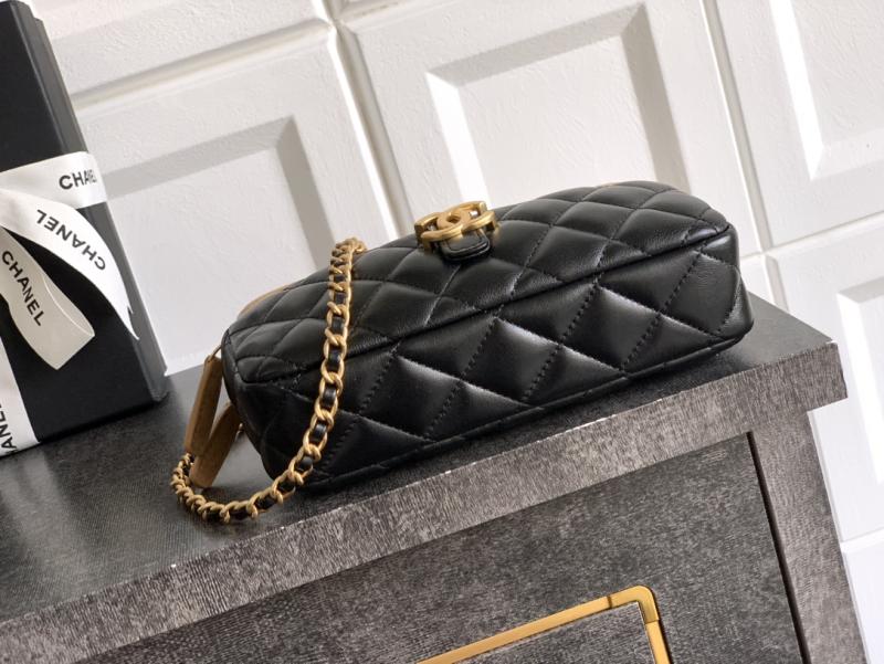 Chanel Zipped Phone Holder with Chain Beige AP4743
