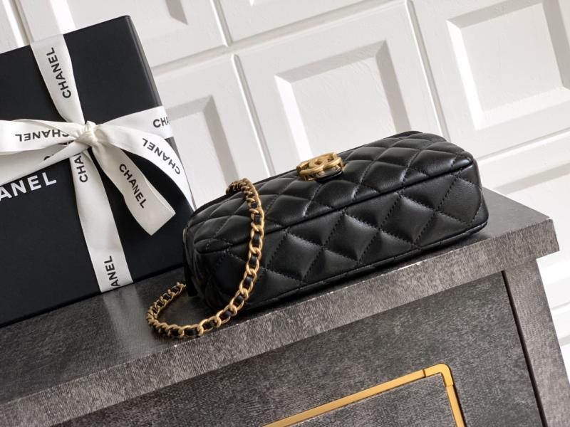 Chanel Zipped Phone Holder with Chain Black AP4743