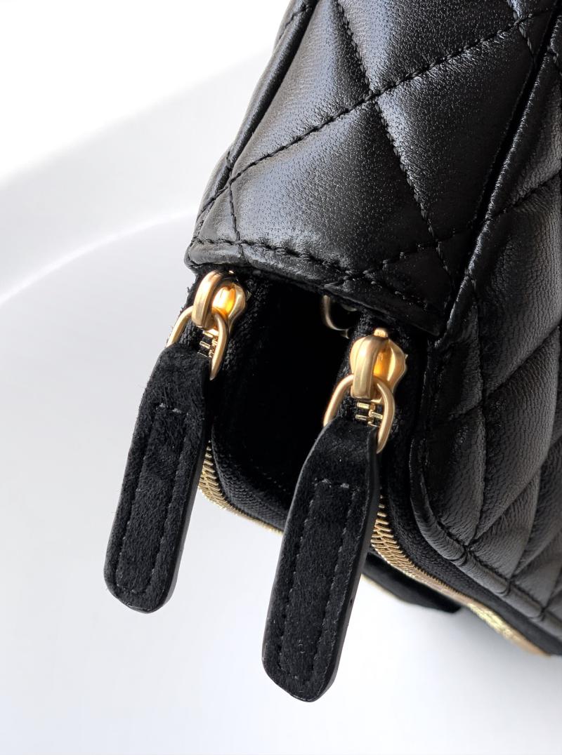 Chanel Zipped Phone Holder with Chain Black AP4743