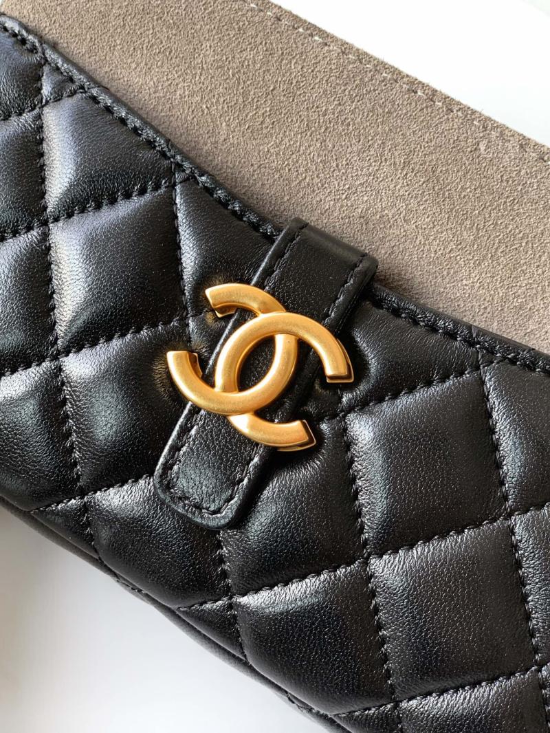 Chanel Zipped Phone Holder with Chain Grey AP4743