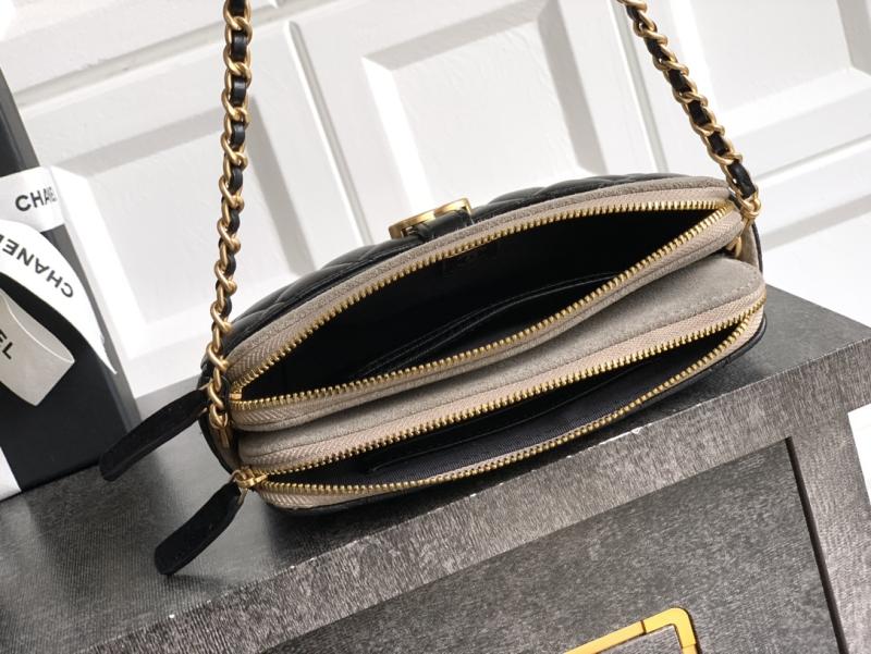 Chanel Zipped Phone Holder with Chain Grey AP4743