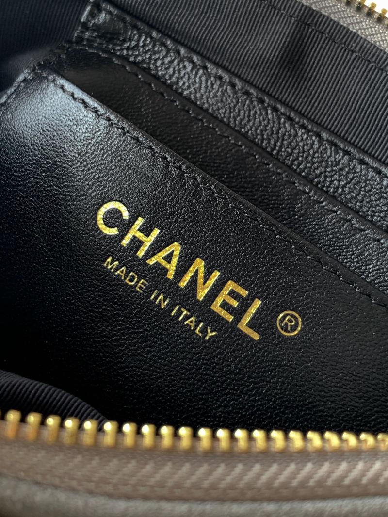 Chanel Zipped Phone Holder with Chain Grey AP4743
