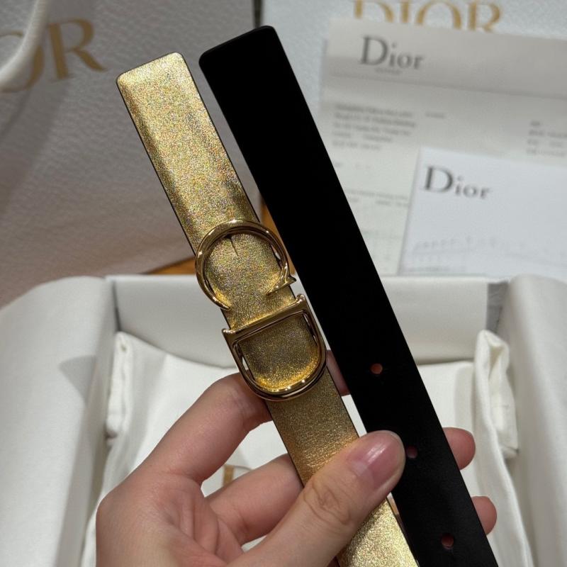 Dior 20mm Leather Belt Gold BDB61802