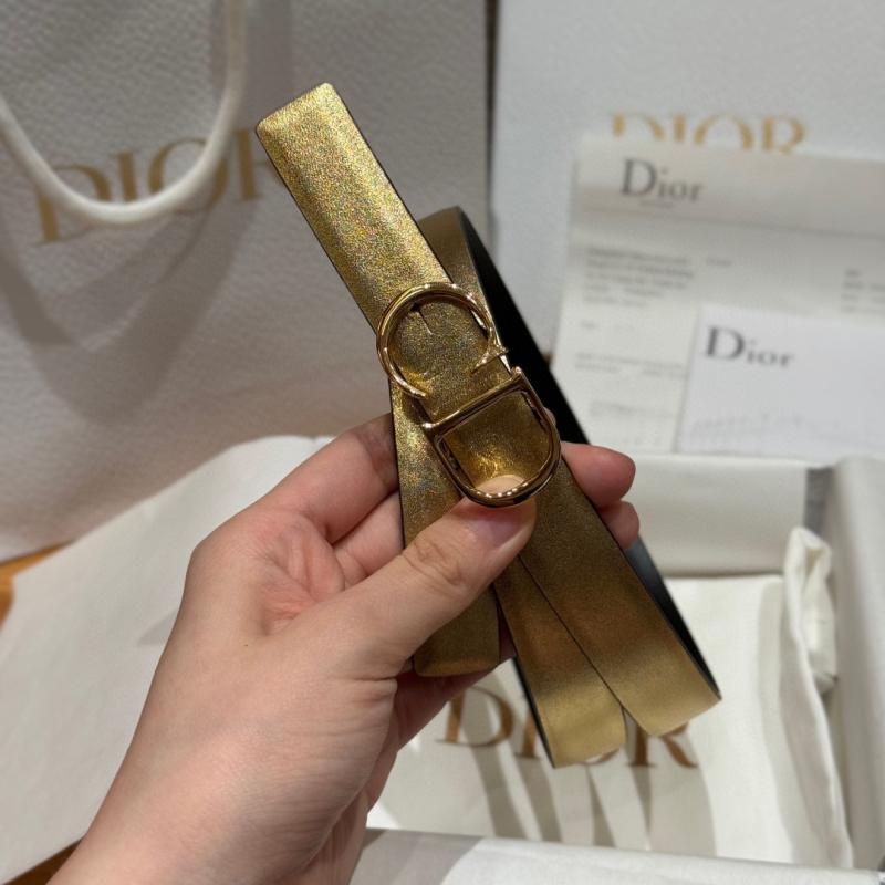 Dior 20mm Leather Belt Gold BDB61802