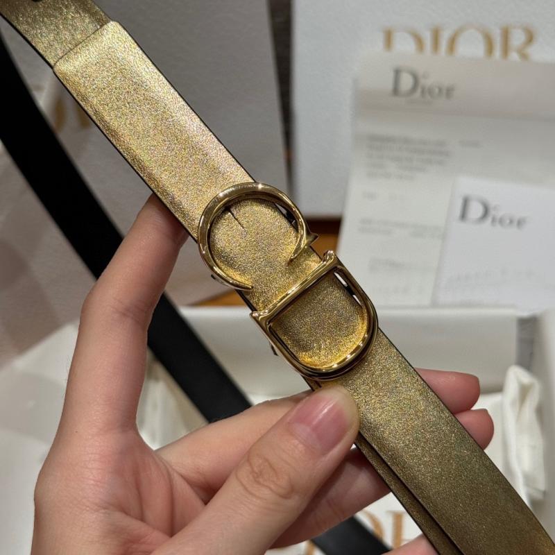 Dior 20mm Leather Belt Gold BDB61802