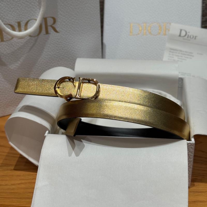 Dior 20mm Leather Belt Gold BDB61802