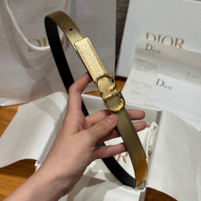 Dior 20mm Leather Belt Gold BDB61802