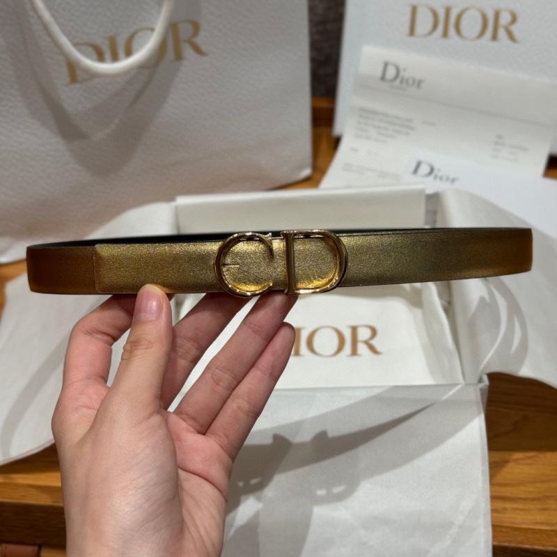 Dior 20mm Leather Belt Gold BDB61802