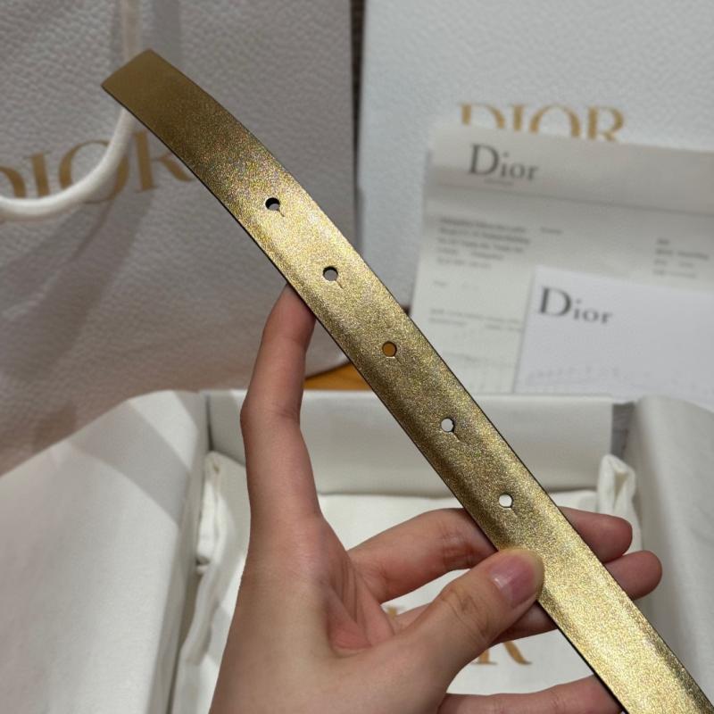 Dior 20mm Leather Belt Gold BDB61802