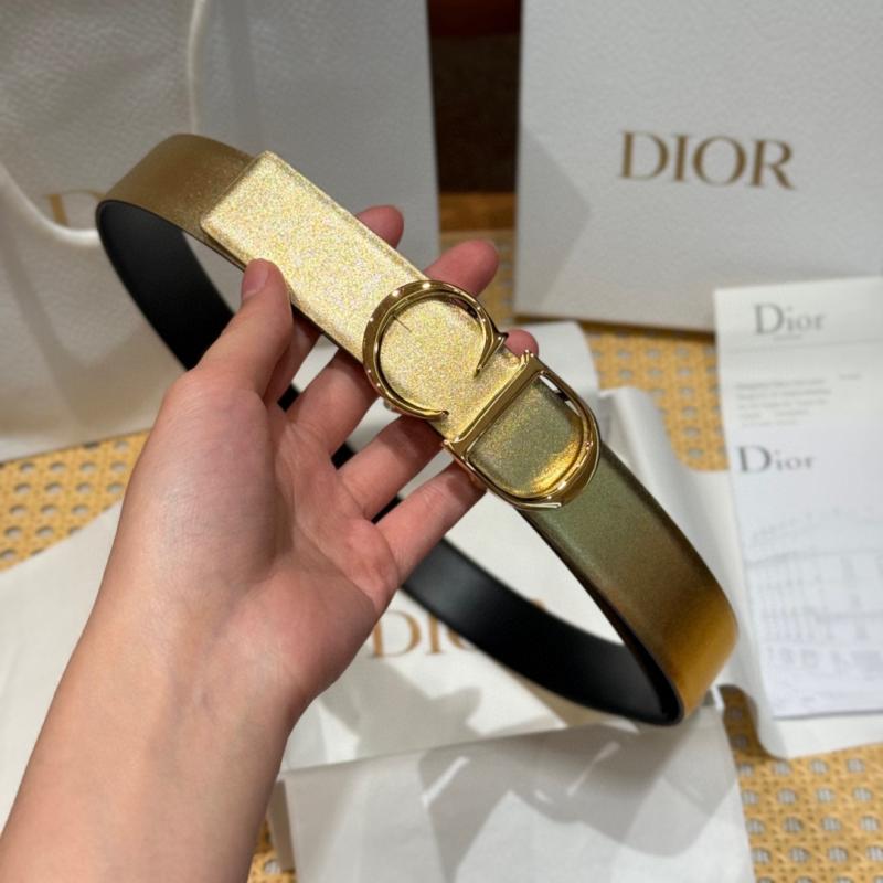 Dior 35mm Leather Belt Gold BDB61804
