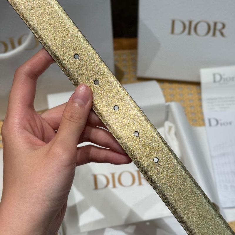 Dior 35mm Leather Belt Gold BDB61804