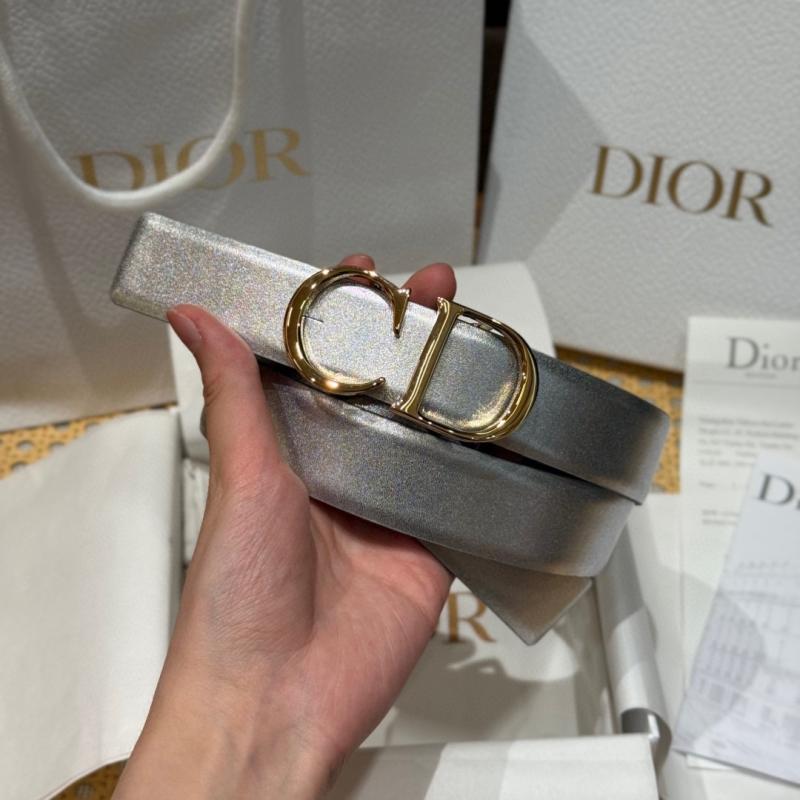 Dior 35mm Leather Belt Silver BDB61803