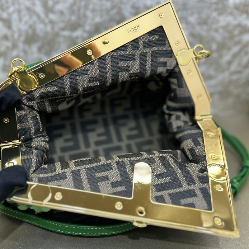 Fendi First Midi Sequins Bag Green F829