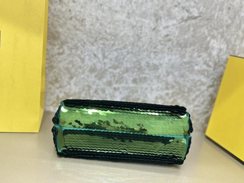 Fendi First Midi Sequins Bag Green F829