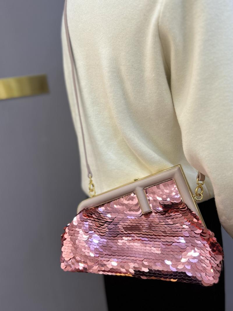 Fendi First Midi Sequins Bag Pink F829