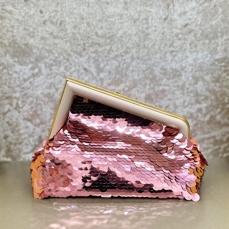 Fendi First Midi Sequins Bag Pink F829