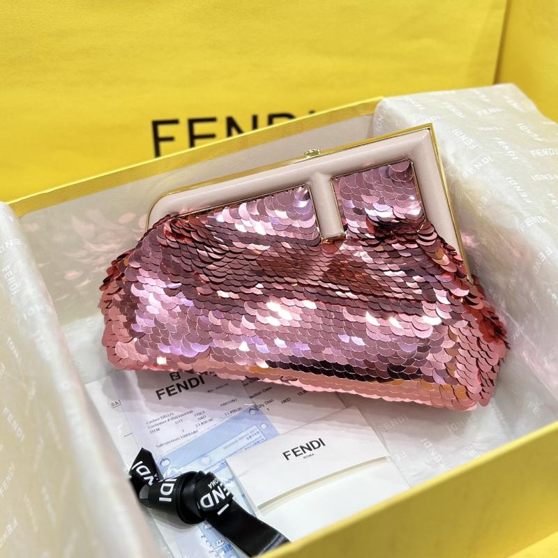 Fendi First Midi Sequins Bag Pink F829