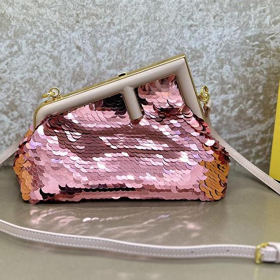 Fendi First Midi Sequins Bag Pink F829