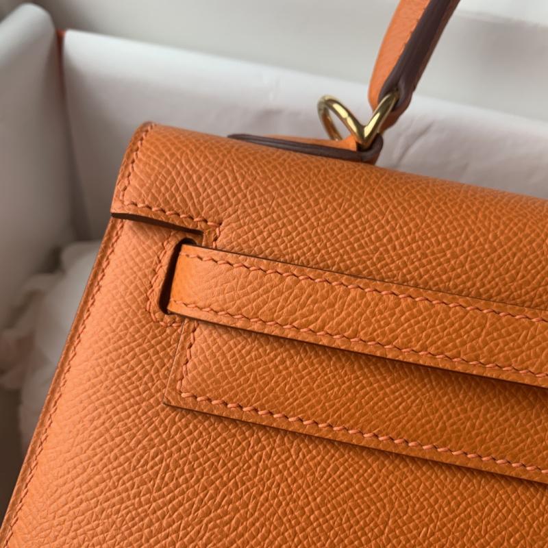 Hermes Epsom Leather Kelly Bag Orange HK25283