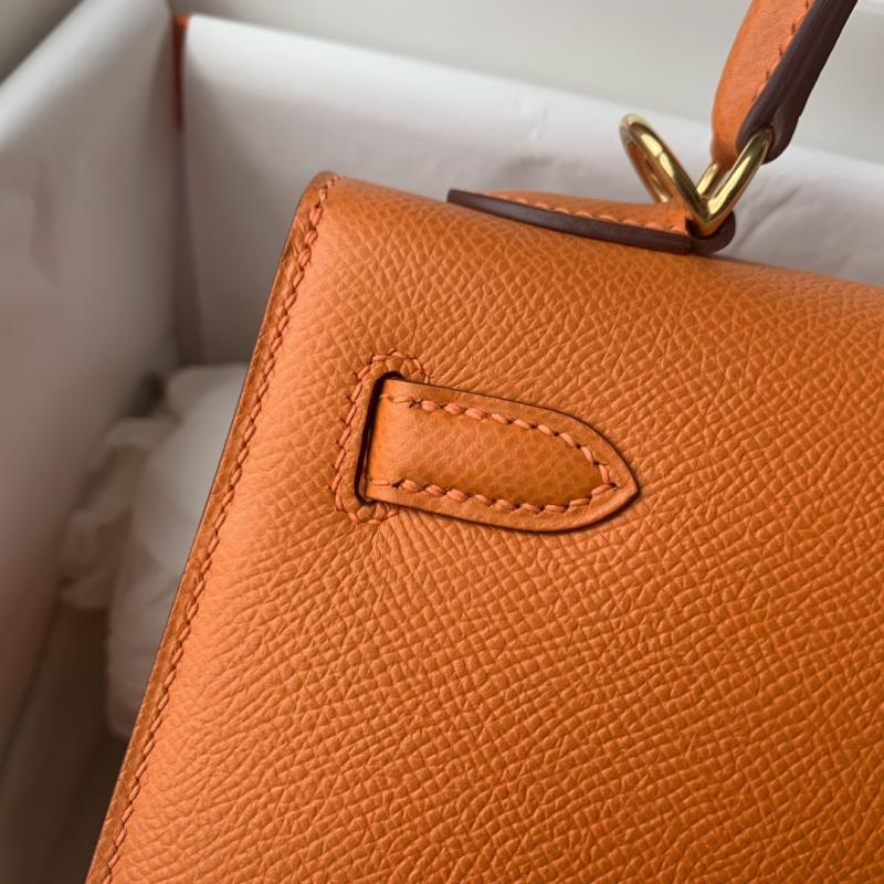 Hermes Epsom Leather Kelly Bag Orange HK25283