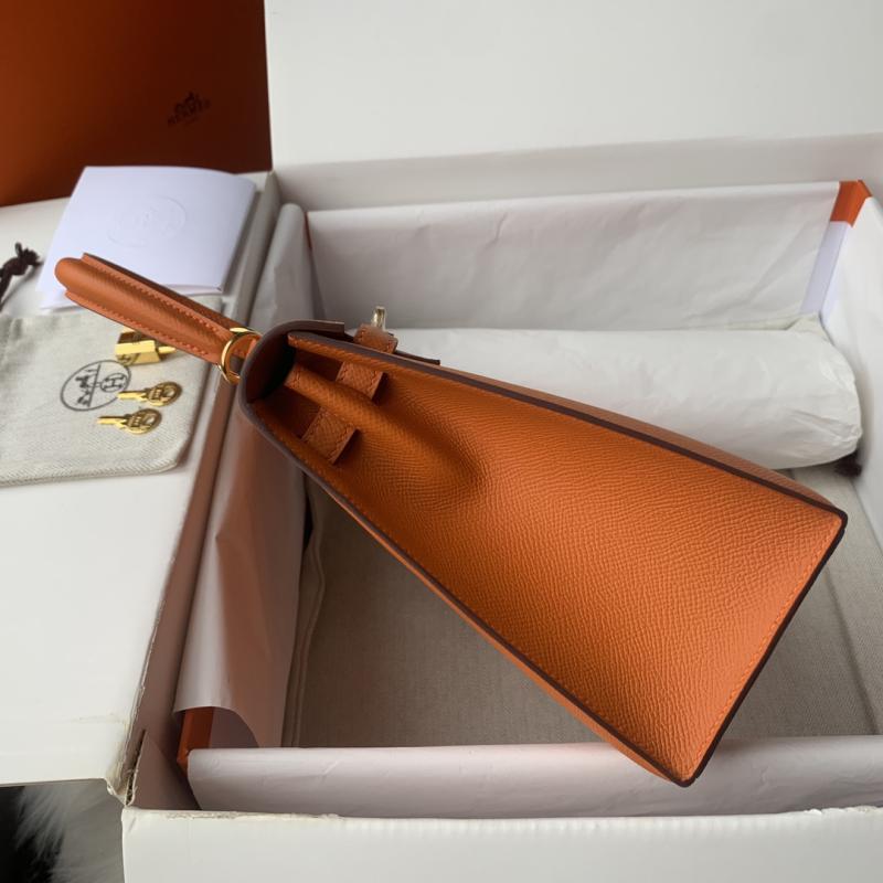 Hermes Epsom Leather Kelly Bag Orange HK25283
