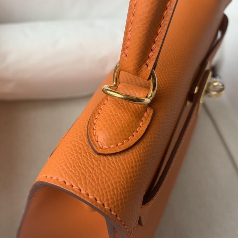 Hermes Epsom Leather Kelly Bag Orange HK25283