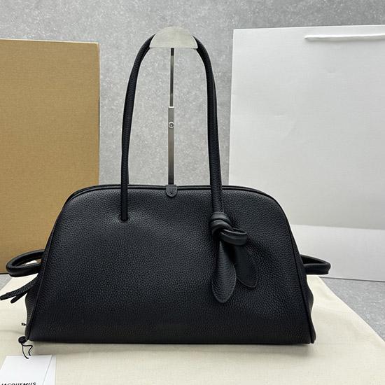 Jacquemus The Medium Turismo Grained Leather Bag Black J2130