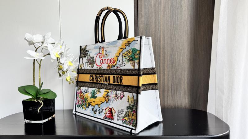 Large Dior Book Tote Yellow M1286