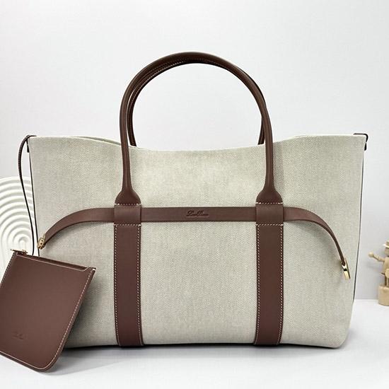 Loro Piana Ghiera Shopper Large Canvas FAO7475
