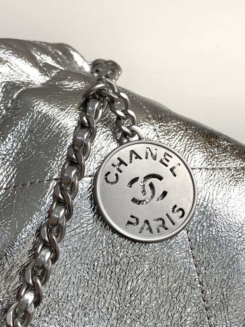 Mini Chanel 22 Handbag Silver AS3980
