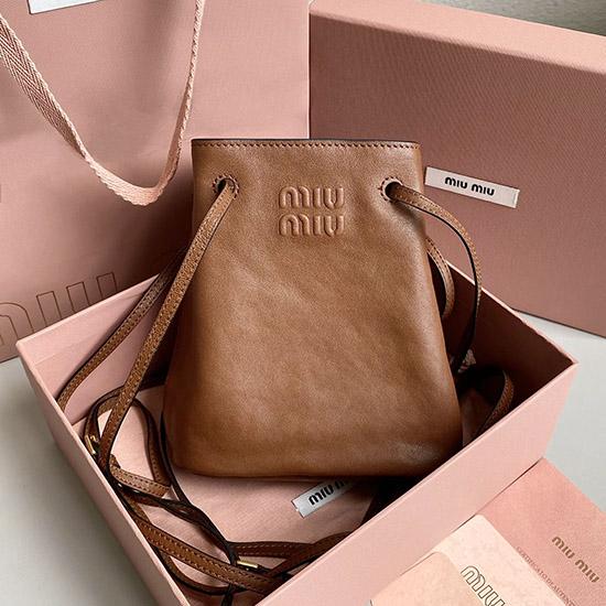 Miu Miu Nappa leather pouch Oak 5NF460
