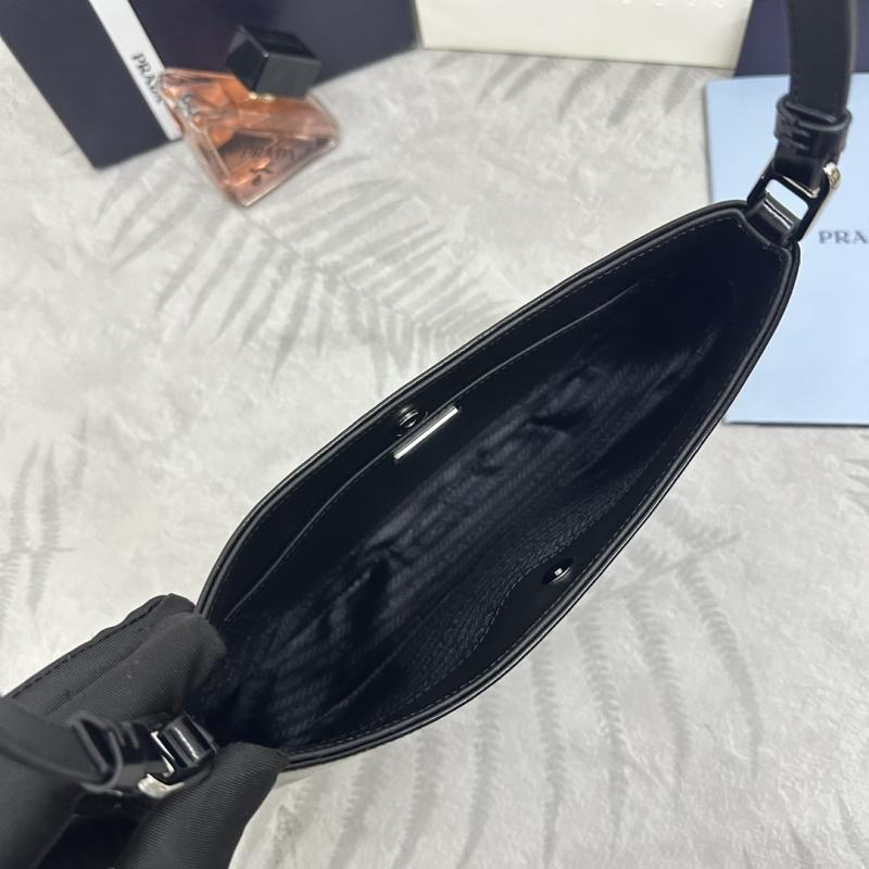 Prada Cleo Brushed Leather Shoulder Bag Black 1BC499