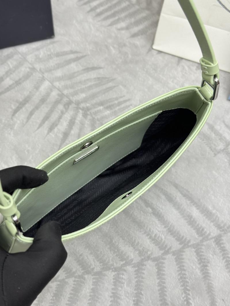 Prada Cleo Brushed Leather Shoulder Bag Green 1BC499