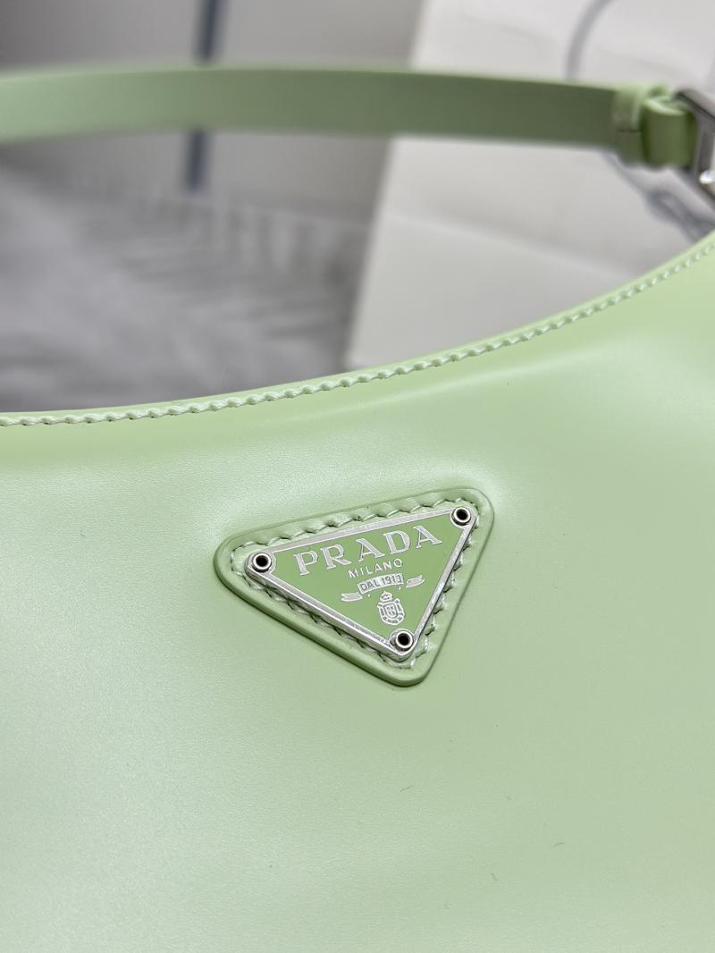 Prada Cleo Brushed Leather Shoulder Bag Green 1BC499