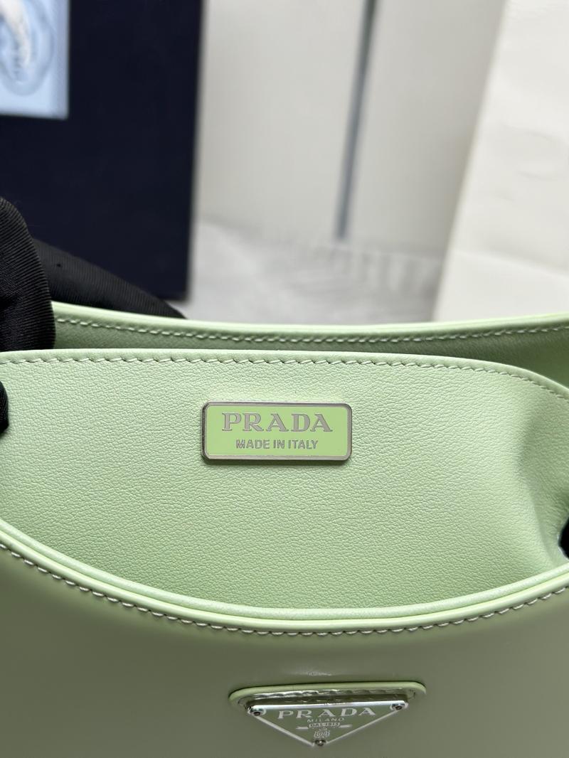 Prada Cleo Brushed Leather Shoulder Bag Green 1BC499