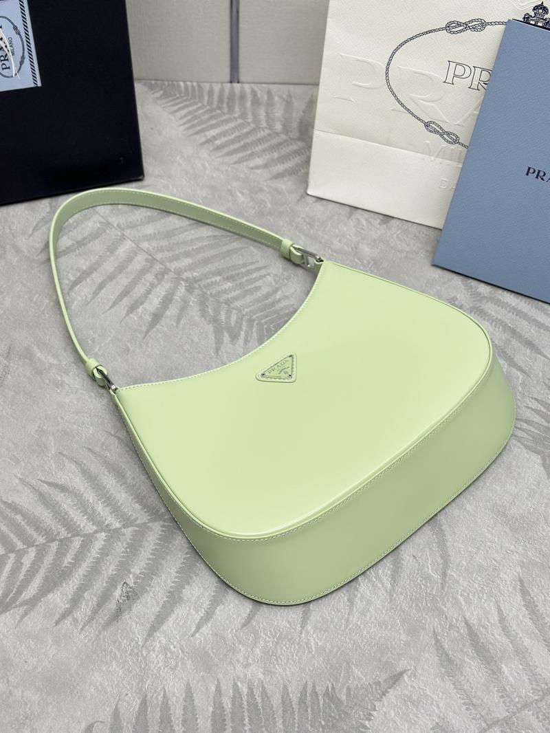 Prada Cleo Brushed Leather Shoulder Bag Green 1BC499