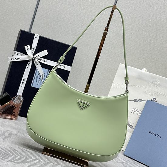 Prada Cleo Brushed Leather Shoulder Bag Green 1BC499