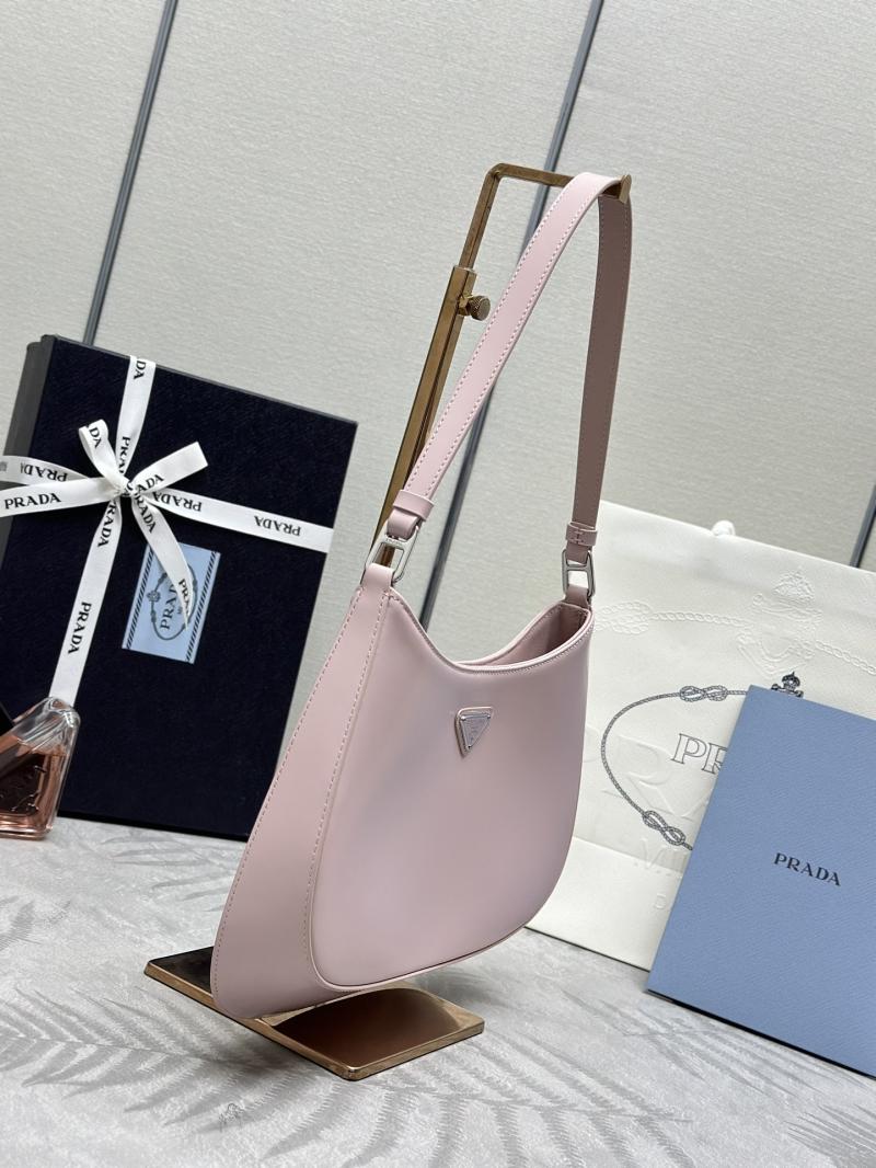 Prada Cleo Brushed Leather Shoulder Bag Pink 1BC499