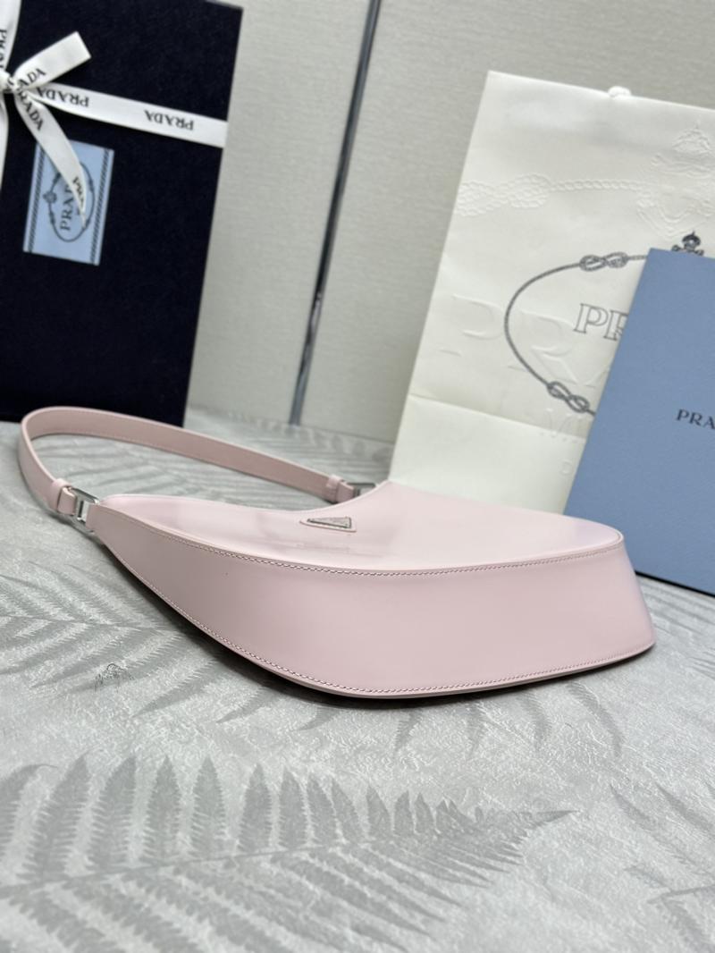 Prada Cleo Brushed Leather Shoulder Bag Pink 1BC499